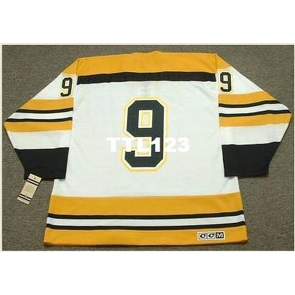 

421s #9 johnny bucyk boston bruins ccm vintage retro home hockey jersey or custom any name or number retro jersey, Black