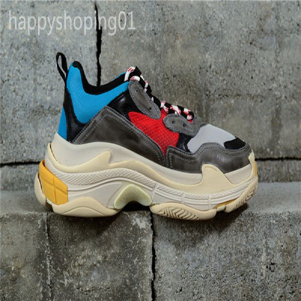 

paris crystal bottom triple s casual shoes dad shoes platform triple s sneakers for men women vintage kanye old grandpa trainer size 36-45, Black