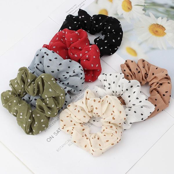 

chiffon dots fashion scrunchies hair ponytail holder elestic hair tie accessories gift for women girls