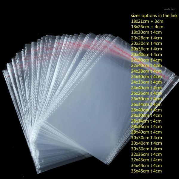 

gift wrap clear opp/poly/cellophane bags big size for clothes transparent 28 sizes-in plastic packaging self adhesive seal bag1