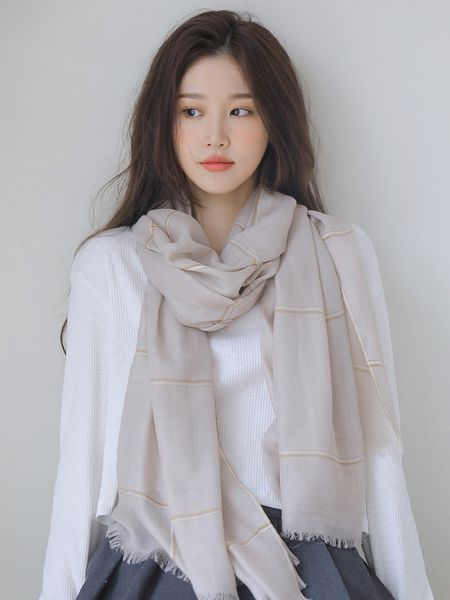 

шарфы женщины весенний тонкий колледж стиль большой шаль осень зима корейская версия универсальной литературы и искусства хлопок, Blue;gray