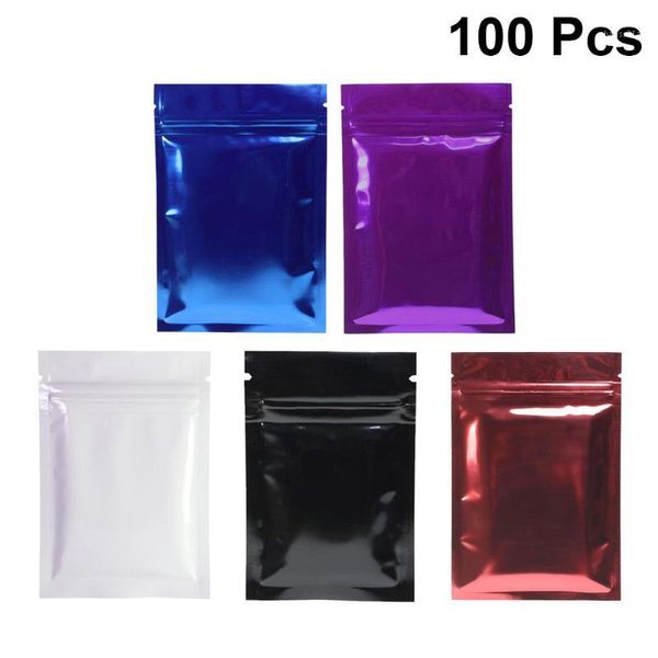 

100pcs aluminum foil bag packaging bags resealable bags reusable pouches coffee beans cookies party1