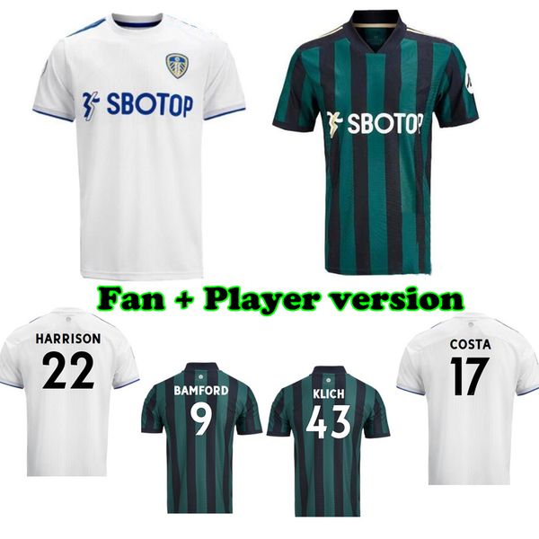 

new 20 21 leeds soccer jersey bamford harrison klich costa united home&away player version rodrigo m football jersey, Black;yellow