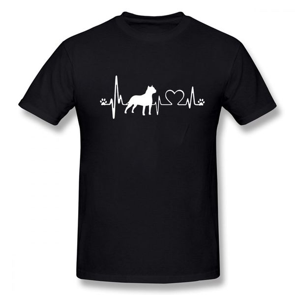 

sport american staffordshire terrier heartbeat t-shirt funny birthday cotton short sleeves t shirts causal o-neck tees hip hop