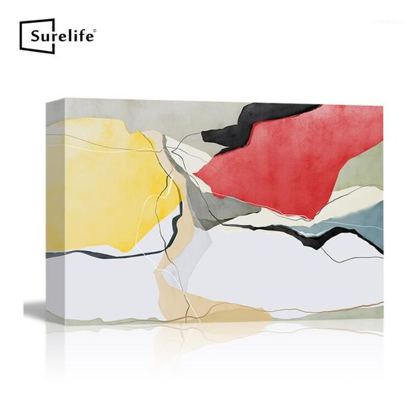 

frames watercolor abstract geometric canvas painting stretched frame diy wall art posters prints pictures po home decor1