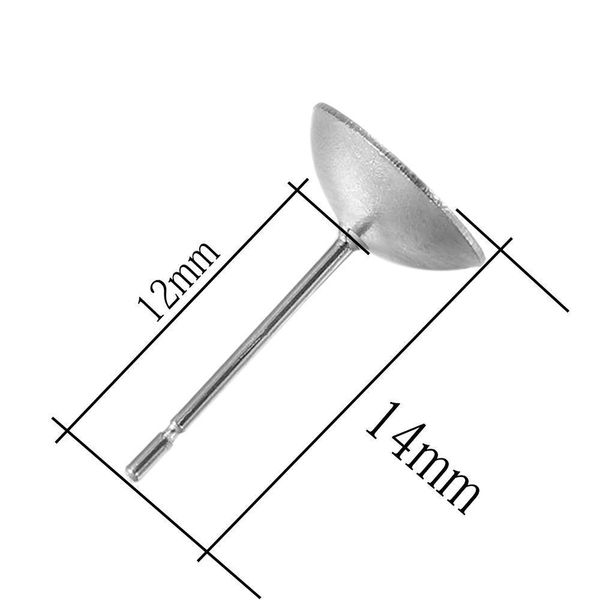

100pcs stainless steel cup shape earring settings ear post pin findings diy ear jewelry making earrings blank base fits crystal h bbyxtu, White