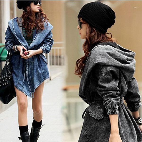 

spring autumn women loose trench coat 2020 new women fashion denim belt waist tight trench coat1, Tan;black