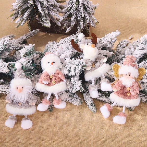 

christmas decorations lovely old man snowman elk angel plush doll hanging pendants tree ornaments gifts toys for kids1