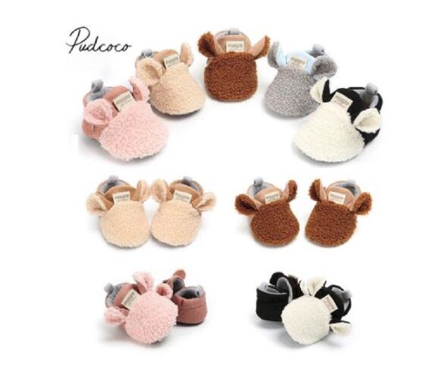 

new toddler newborn baby crawling shoes boy girl lamb slippers prewalker trainers fur winter animal ears first walker
