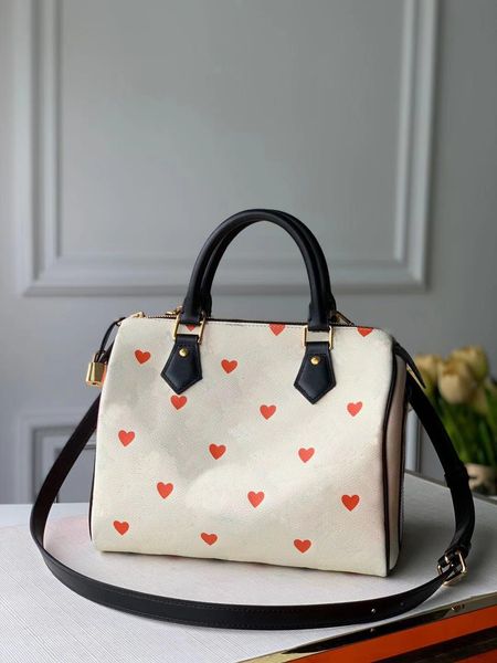 

m57466 game on speedy bandouliere 25 bag fashion new original leather handbag messenger crossbody bag shoulder bags totes purse with padlock