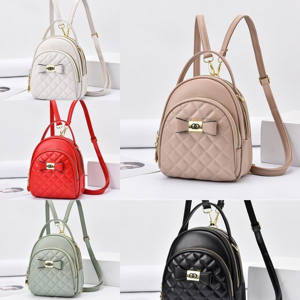 

5sgy6 девочка 2020 новая мода лицо мягкая сумка backpackbackpack черная сумка маленькая lingge плечо сумка многофункциональный рюкзак u6fx0