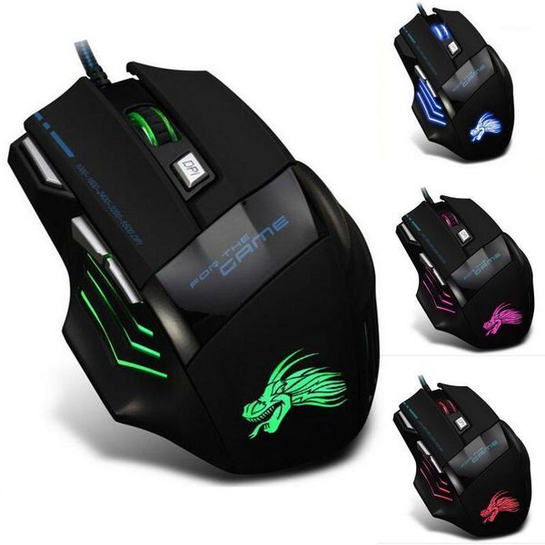 

gaming mouse new h7 professional optical office mouse wired 7 buttons 5500 dpi esports rgb backlit slient for pc lap