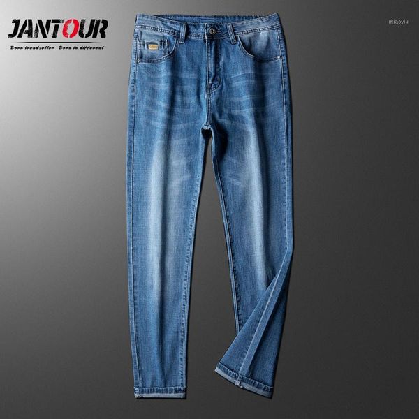 

2020 new men's classic style jeans business casual stretch slim denim pants light blue black trousers male brand plus size 28-401