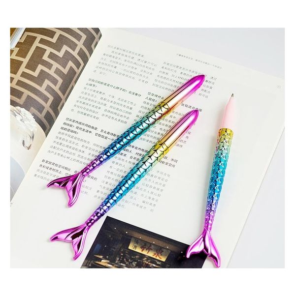 

kawaii ballpoint pen mermaid sea-maid pen cute school office writing supplies fashion girls gif jllqog lajiaoyard, Blue;orange