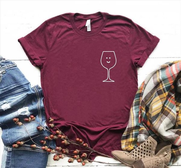

wine pocket women tshirt cotton casual funny t shirt gift 90s lady yong girl quality 6 color drop ship s 843, White