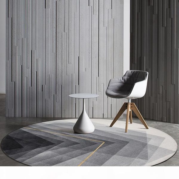 

градиент серый с gold line круглый ковер гостиная compute chair mat дома круглый коврик для спальни гардеробная nordic ковер