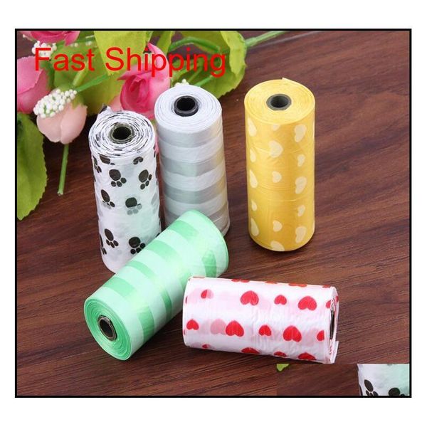 

dog waste poop bag pet poo paw printing clean-up outdoor portable dog sack cleaning rubbish disposable qyliza dh_seller2010