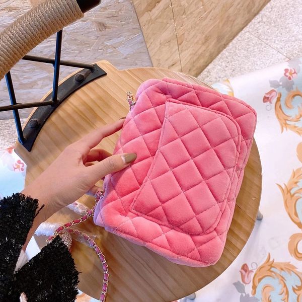 

f/w new velvet womens cc bag rhinestone ball shoulder bag handbag adjustable chain shoulder strap messenger bag ing