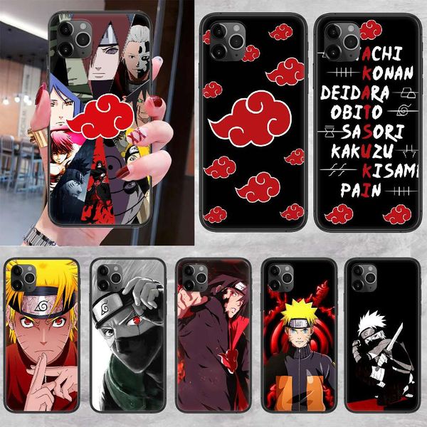 

naruto phone case is vip 5 5s se 26 6s 7 8 12 mini plus x xr 11 pro max, luxury soft tpu case, black