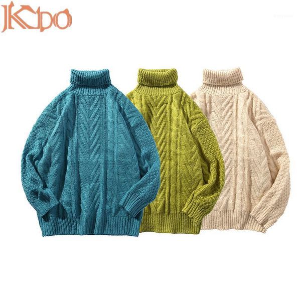 

winter man sweater long sleeve turtleneck blue green white xl xxl pullover oversize hip hop knitted casual loose solid color, White;black