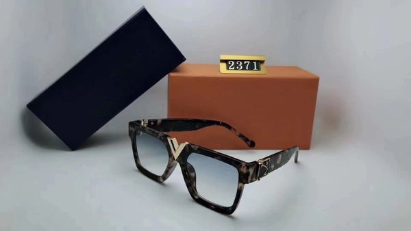 

2022 luxury millionaire 2371 sunglasses full frame vintage designer sunglasses for women men shiny gold logo sell gold plated with box, White;black
