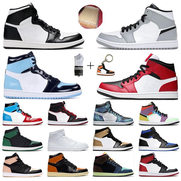 

basketball shoes for men women jumpman 1 1s pine green unc mocha chicago obsidian shattered backboard outdoor mens trainers sports sneakers, White;red