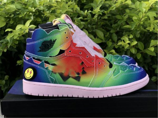 

j balvin x authentic 1 high og men women outdoor shoes 1s multi color black pink foam jennifer lopez shakira tie-dye zapatos sneakers