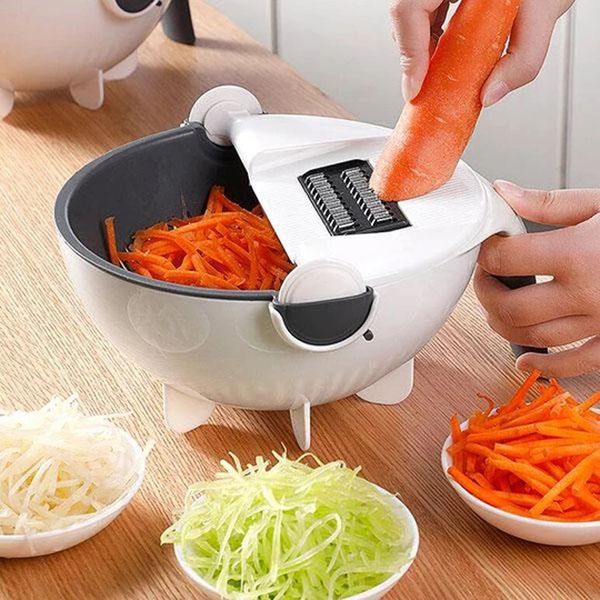 

rotate vegetable cutter manual slicer drainer vegetable fruit cutter mandoline choppers grater carrot potato blades kitchen tool