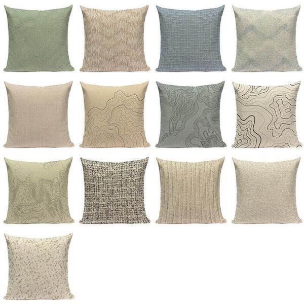 

new abstract line drawings simple pillow cover contour nordic cushion covers vintage stripe seats home decorative pillows cases1
