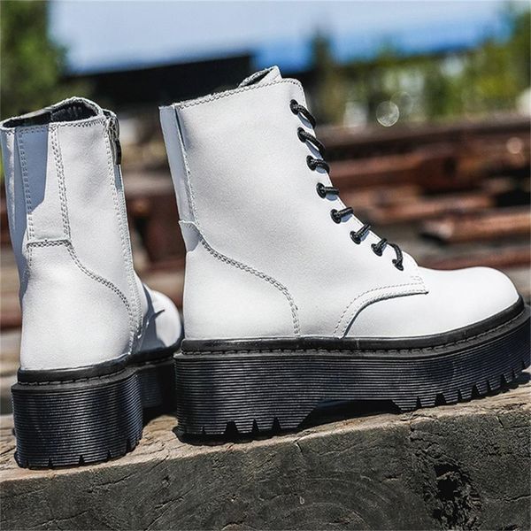 

genuine leather thick bottom luxury female shoes side women short boots fyx1, Black