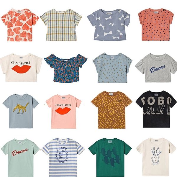 

2020 bc brand new spring summer kids t shirts boys girls cartoon print short sleeve t shirts baby child cotton tees clothes y200704, Blue