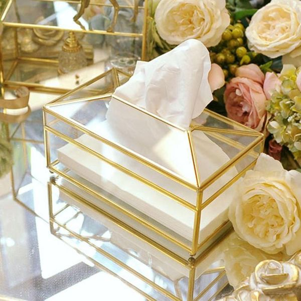 

tissue boxes & napkins european style glass box holder nordic luxury handkerchief toilet paper case home decor