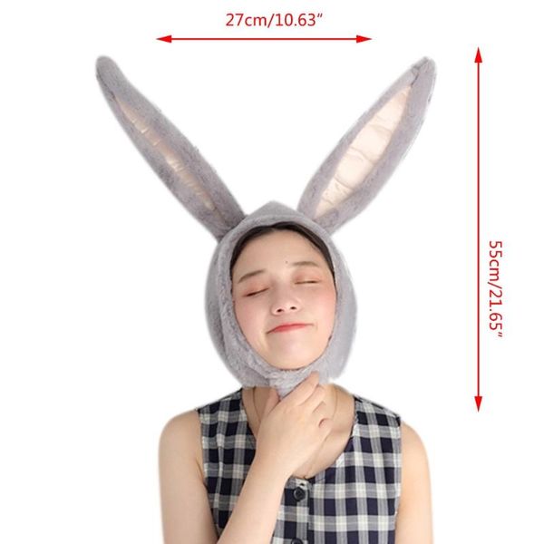 

beanie/skull caps halloween cute women girls plush hat long ears hood earflap headgear cap head warmer cosplay costume easter, Blue;gray