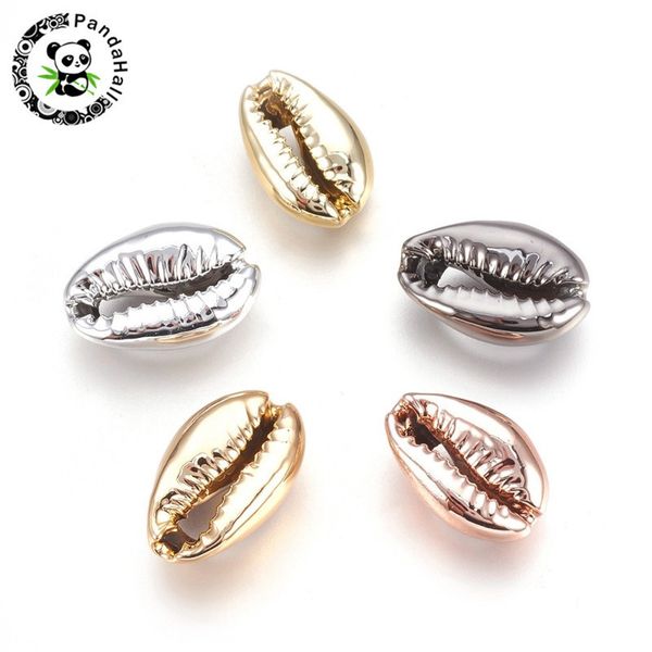 

50pcs electroplated shell beads cowrie shells for jewelry bracelet necklace earring making diy golden black 15~20x10~12x5~6mm 200930