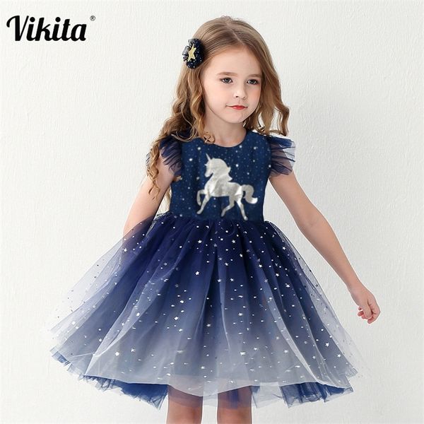 

vestido infantil kids summer princess dress girls performance costumes children birthday party school casual unicorn dresses y200623, Red;yellow