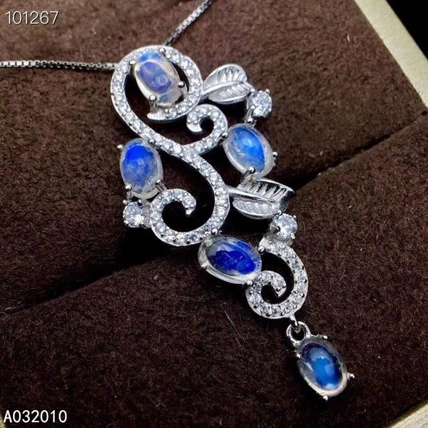 

kjjeaxcmy fine jewelry 925 sterling silver inlaid natural moonstone female pendant necklace fashion support detection q1123