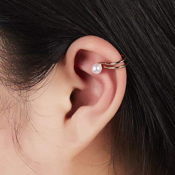 

серьги сердца моды луны для женщин ухо клипмируют серьги из жемчужины u в форме беседка уха зажима зажима на серьги без пирсинга jllxql, Golden