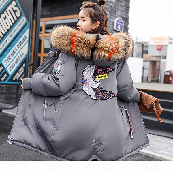 

winter ladies down coat jacket women plus size fashion hoodie long down jacket cotton thick parkas female long warm clothing, Black
