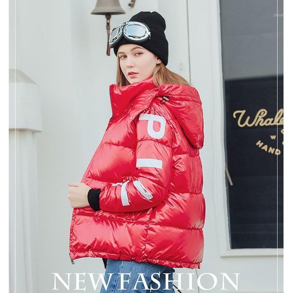 

autumn and winter new style down cotton clothing women wild 2019 glossy warm street short fashion teenage coat1, Black