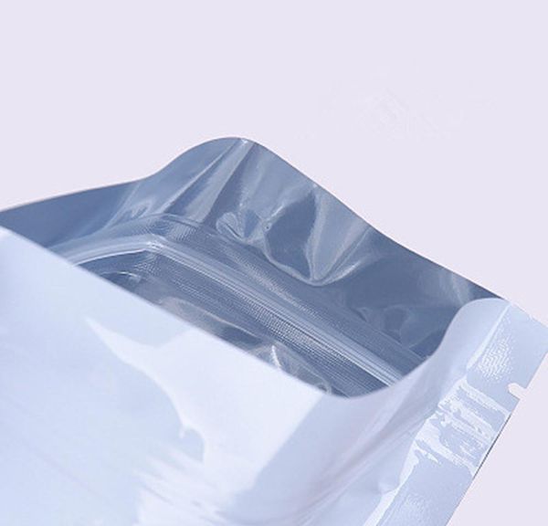 

100pcs white aluminum foil zip lock food package bag self seal zippr mylar foil bag for drysaltery cookies jllvxr xhhair