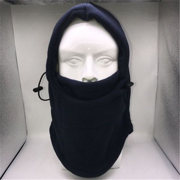 

cycling caps & masks winter face mask double fleece outdoor sport for winte ski protection windproof cold collar, Black