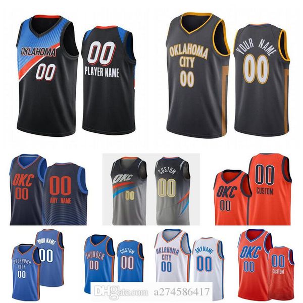 

custom men youth jersey oklahomacity team 2 gilgeous-alexander 0 westbrook any name and number swingman city jersey, Black;red