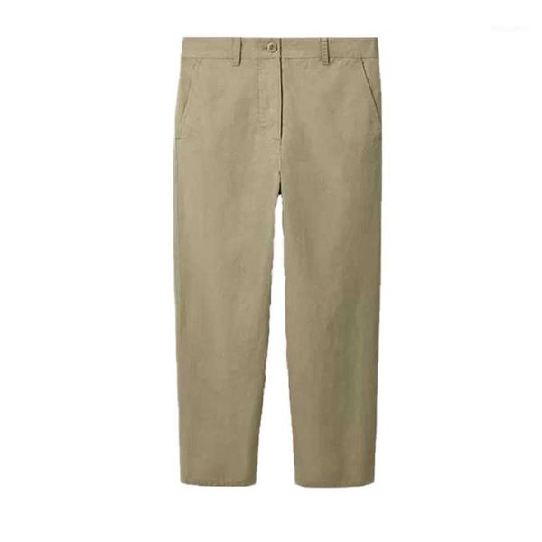 

women pants 2020 autumn new loose cotton cropped trousers casual pants thin1, Black;white