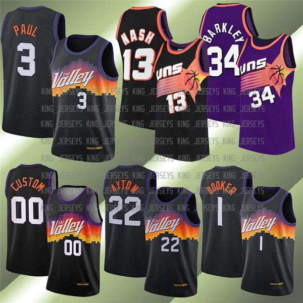 

1 devin 22 deandre steve booker nash chris ayton paul phoenix suns men nba basketball jerseys, Black;red