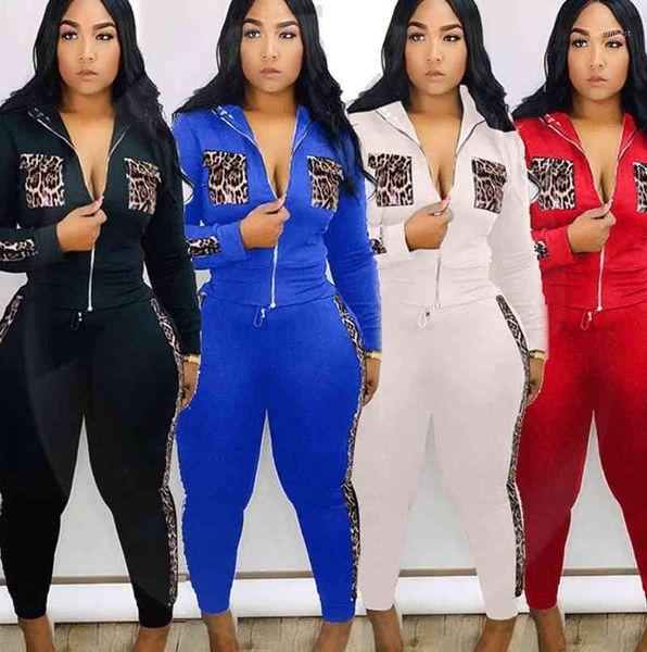

women's tracksuits tracksuit women leopard print splice lounge wear two piece set and pants sweat suits streetwear femme chandal mujer, Gray