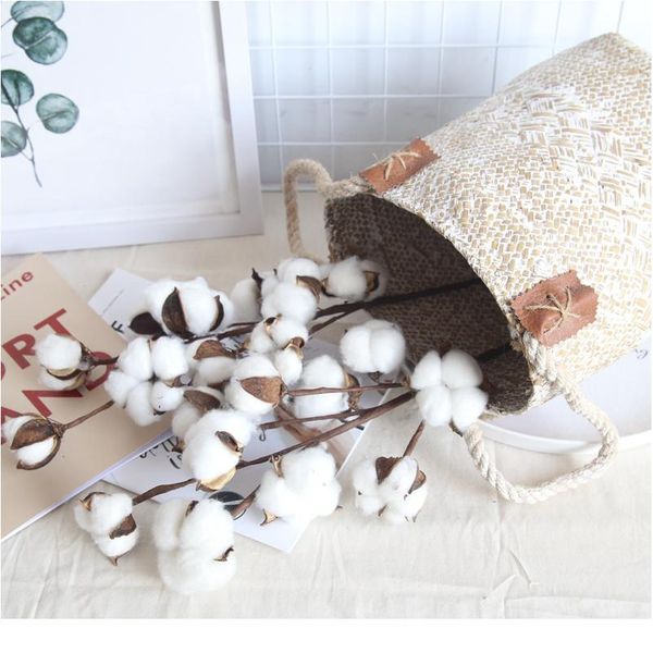 

naturally dried cotton stems farmhouse artificial flower filler floral decor fake cotton flower diy garland home weddi wmtwwu