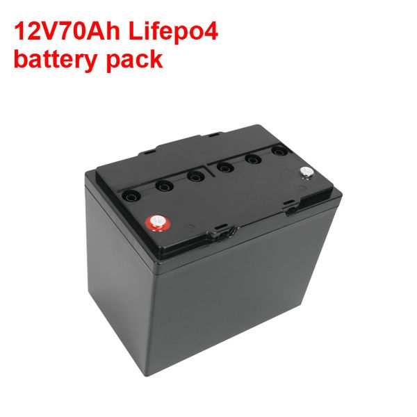 

12v 70ah 1200w lifepo4 battery pack with bms for trolling motor boat inverter golf car+10a charger