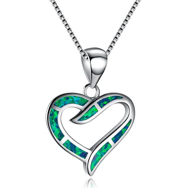 

3 colors charming crystal heart pendant necklace for women glamour jewelry female chain necklaces & pendants, Silver