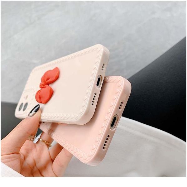 

phone case for iphone 11 12pro se2 7 8 6s plus x xr xs max love heart bowknot candy color bbyhyp