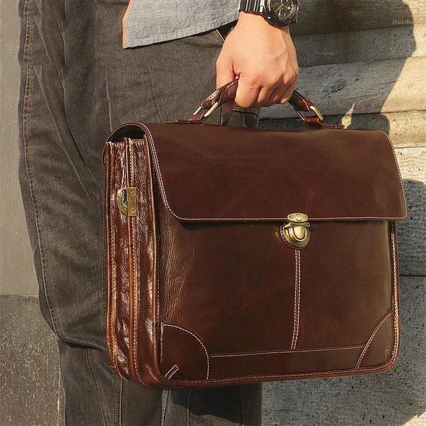 

briefcases men zipper business bag briefcase lapgenuine leather messenger shoulder maletines hombre trabajo1
